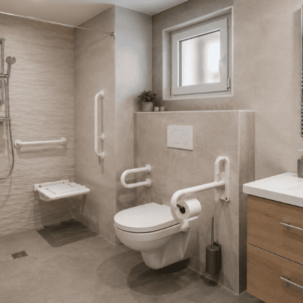 image d'une salle de bain adaptée PMR